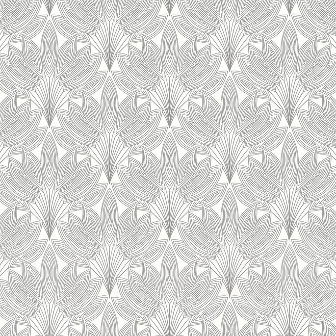 NextWall Peel &amp; Stick Peacock Leaves Metallic Silver Wallpaper image 1 of 5