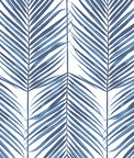 NextWall Peel & Stick Paradise Palms  Coastal Blue Wallpaper