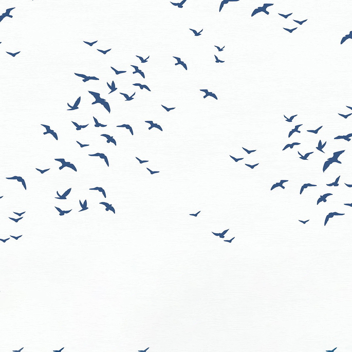 NextWall Peel &amp; Stick Birds in Flight Navy Blue Wallpaper image 1 of 5