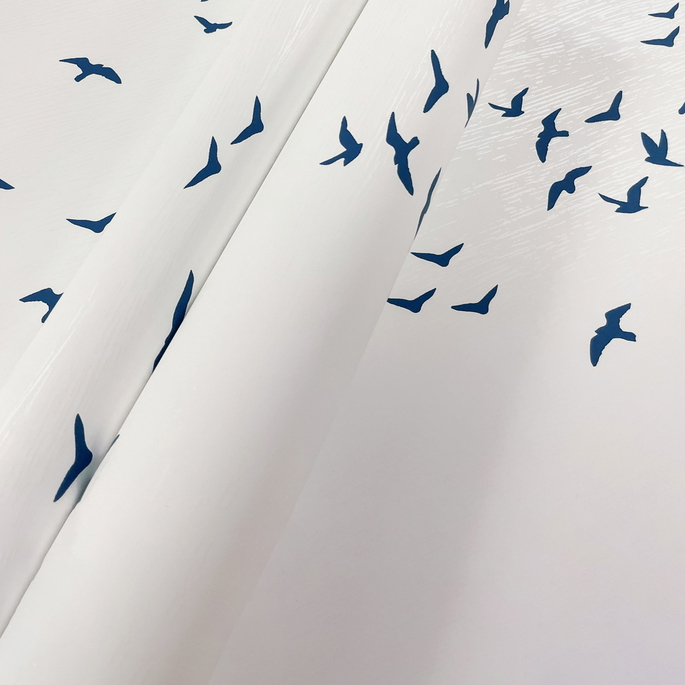 NextWall Peel &amp; Stick Birds in Flight Navy Blue Wallpaper image 2 of 5