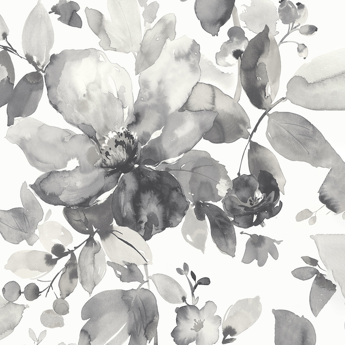 NextWall Peel &amp; Stick Watercolor Flower Inkwell Wallpaper image 1 of 5