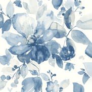 NextWall Peel & Stick Watercolor Flower Bluestone Wallpaper
