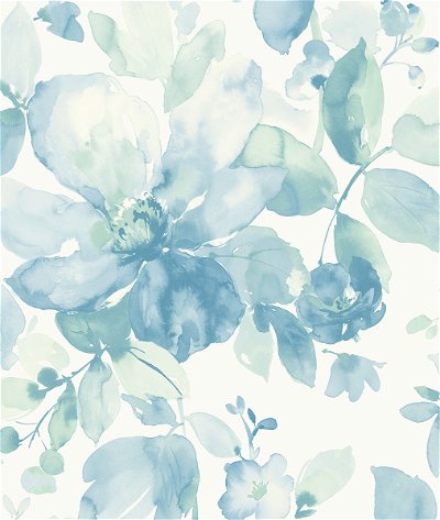 NextWall Peel & Stick Watercolor Flower Seaglass Wallpaper
