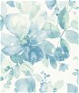 NextWall Peel & Stick Watercolor Flower Seaglass Wallpaper
