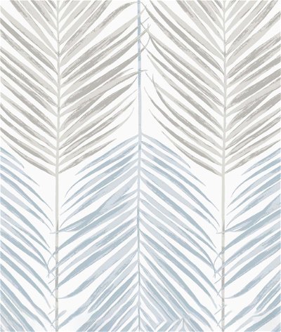 NextWall Peel & Stick Two Toned Palm Blue Mist & Daydream Grey Wallpaper