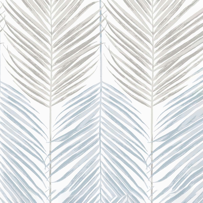 NextWall Peel &amp; Stick Two Toned Palm Blue Mist &amp; Daydream Grey Wallpaper image 1 of 5