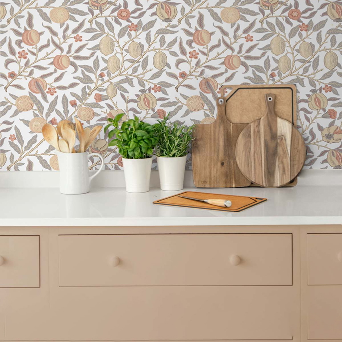 NextWall Peel &amp; Stick Pomegranate Daydream Grey &amp; Melon Wallpaper image 5 of 5