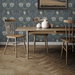 NextWall Peel &amp; Stick Ogee Flora Indigo Dye &amp; Sage Wallpaper thumbnail image 3 of 5