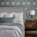 NextWall Peel &amp; Stick Ogee Flora Indigo Dye &amp; Sage Wallpaper thumbnail image 4 of 5