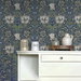 NextWall Peel &amp; Stick Ogee Flora Indigo Dye &amp; Sage Wallpaper thumbnail image 5 of 5