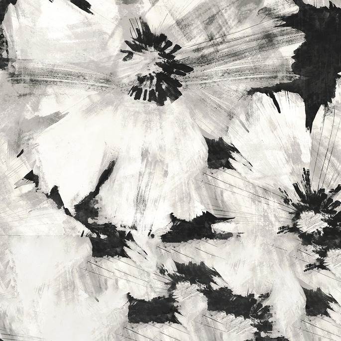 NextWall Peel &amp; Stick Graphic Floral Ebony &amp; Champagne Wallpaper image 1 of 5
