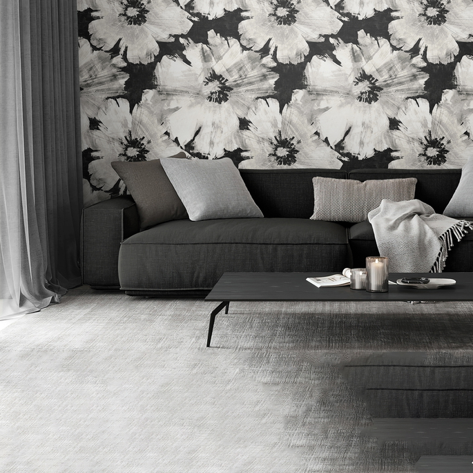 NextWall Peel &amp; Stick Graphic Floral Ebony &amp; Champagne Wallpaper image 2 of 5