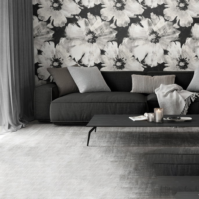 NextWall Peel &amp; Stick Graphic Floral Ebony &amp; Champagne Wallpaper image 2 of 5