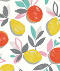 NextWall Peel & Stick Fruit Toss Tropic Sunset Wallpaper