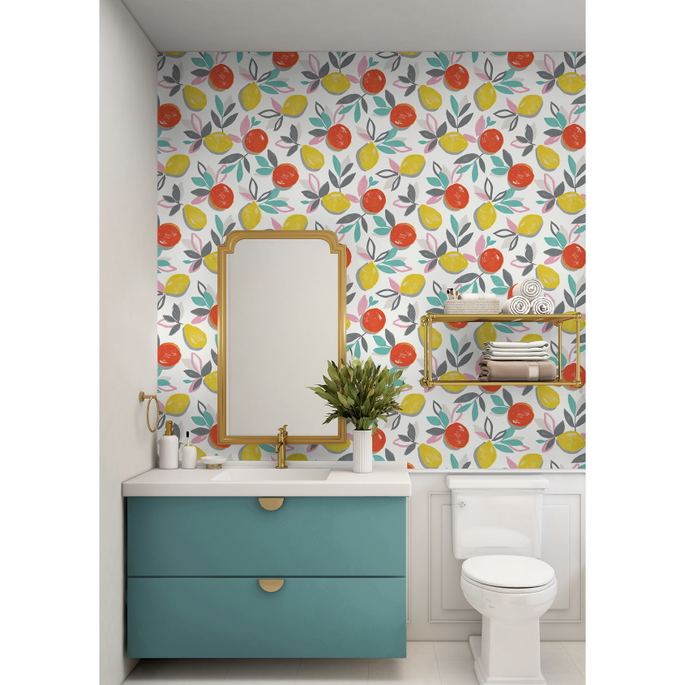 NextWall Peel &amp; Stick Fruit Toss Tropic Sunset Wallpaper image 2 of 5