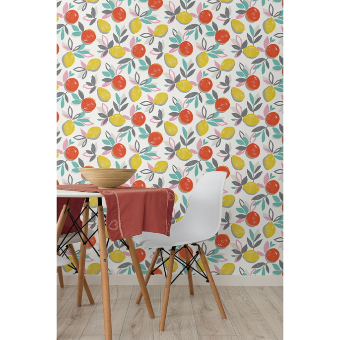 NextWall Peel &amp; Stick Fruit Toss Tropic Sunset Wallpaper image 3 of 5
