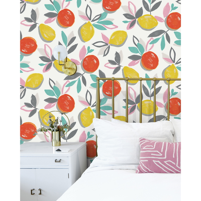 NextWall Peel &amp; Stick Fruit Toss Tropic Sunset Wallpaper image 4 of 5