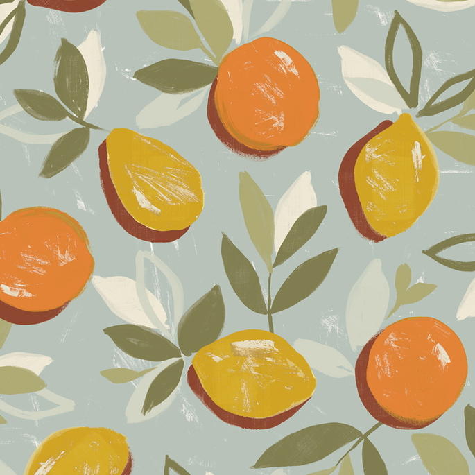 NextWall Peel &amp; Stick Fruit Toss Daydream Grey Wallpaper image 1 of 5