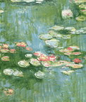 NextWall Peel & Stick Lily Pond Olive & Sky Blue Wallpaper