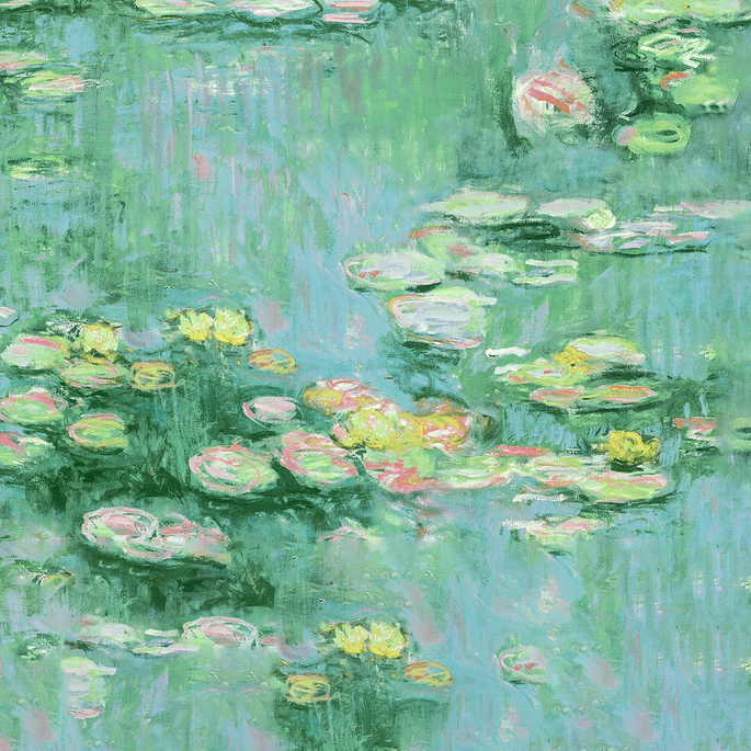 NextWall Peel &amp; Stick Lily Pond Hunter Green &amp; Lakeside Wallpaper image 1 of 5