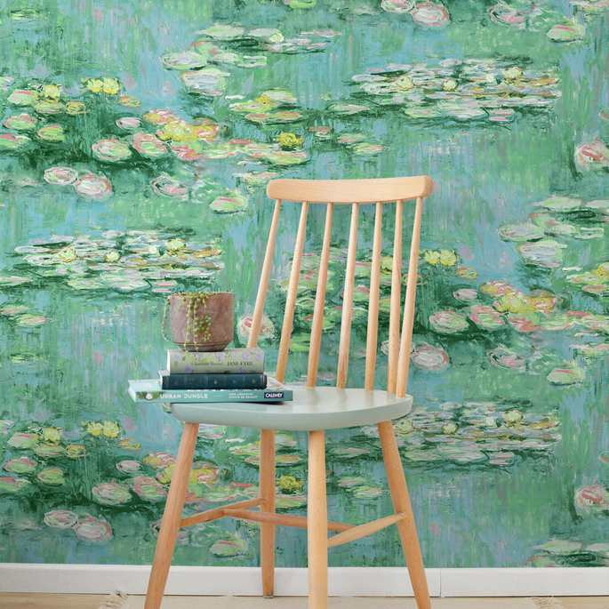 NextWall Peel &amp; Stick Lily Pond Hunter Green &amp; Lakeside Wallpaper image 5 of 5
