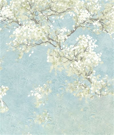 NextWall Peel & Stick Cherry Blossom Grove Blue Mist & Green Tea Wallpaper