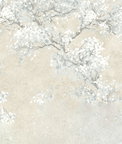 NextWall Peel & Stick Cherry Blossom Grove Parchment & Morning Fog Wallpaper