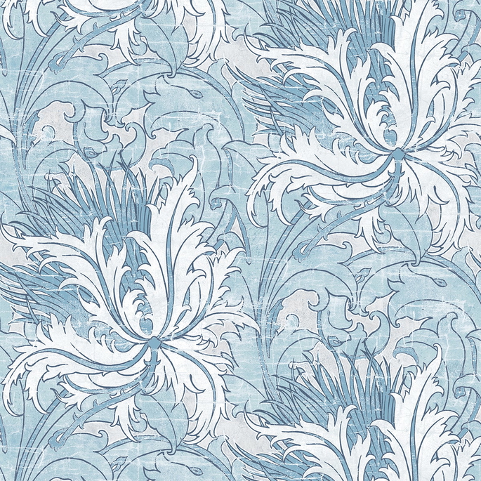 NextWall Peel &amp; Stick Floral Folly Blue Waterfall Wallpaper image 1 of 5
