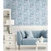 NextWall Peel &amp; Stick Floral Folly Blue Waterfall Wallpaper thumbnail image 2 of 5