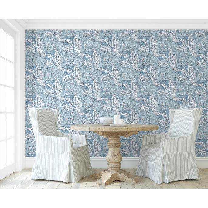 NextWall Peel &amp; Stick Floral Folly Blue Waterfall Wallpaper image 4 of 5