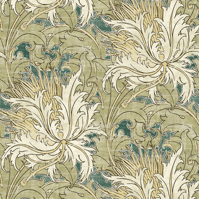 NextWall Peel &amp; Stick Floral Folly Juniper &amp; Parchment Wallpaper image 1 of 5