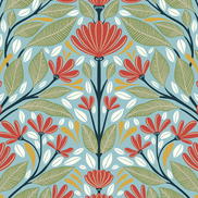NextWall Peel & Stick Shalin Folk Floral Summer Garden Wallpaper