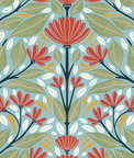 NextWall Peel & Stick Shalin Folk Floral Summer Garden Wallpaper