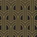 NextWall Peel & Stick Deco Geometric Arches Ebony & Metallic Gold Wallpaper