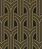 NextWall Peel & Stick Deco Geometric Arches Ebony & Metallic Gold Wallpaper