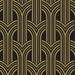 NextWall Peel &amp; Stick Deco Geometric Arches Ebony &amp; Metallic Gold Wallpaper thumbnail image 1 of 5