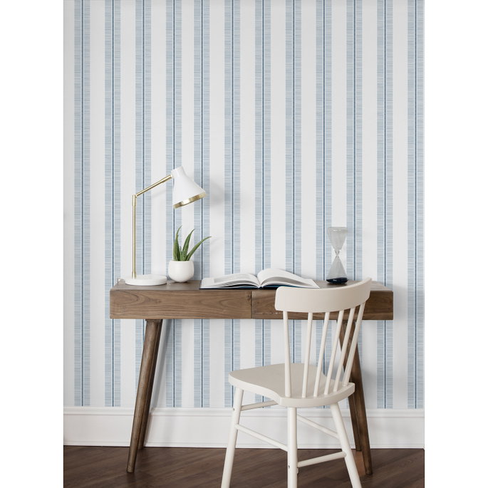 NextWall Peel &amp; Stick Beach Towel Stripe Blue Skies Wallpaper image 5 of 5