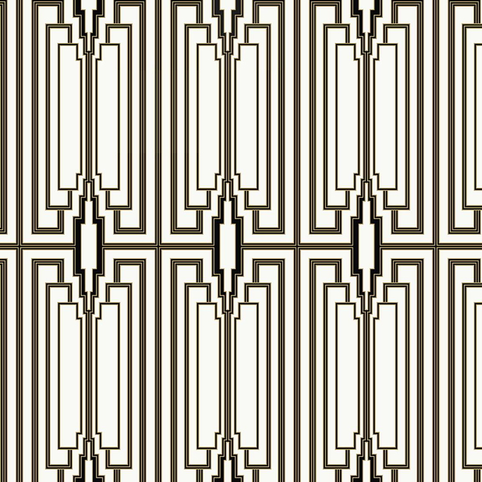 NextWall Peel &amp; Stick Manhattan Deco Ebony &amp; Gold Wallpaper image 1 of 5