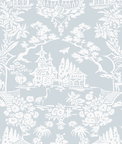 NextWall Peel & Stick Garden Chinoiserie Blue Dusk Wallpaper