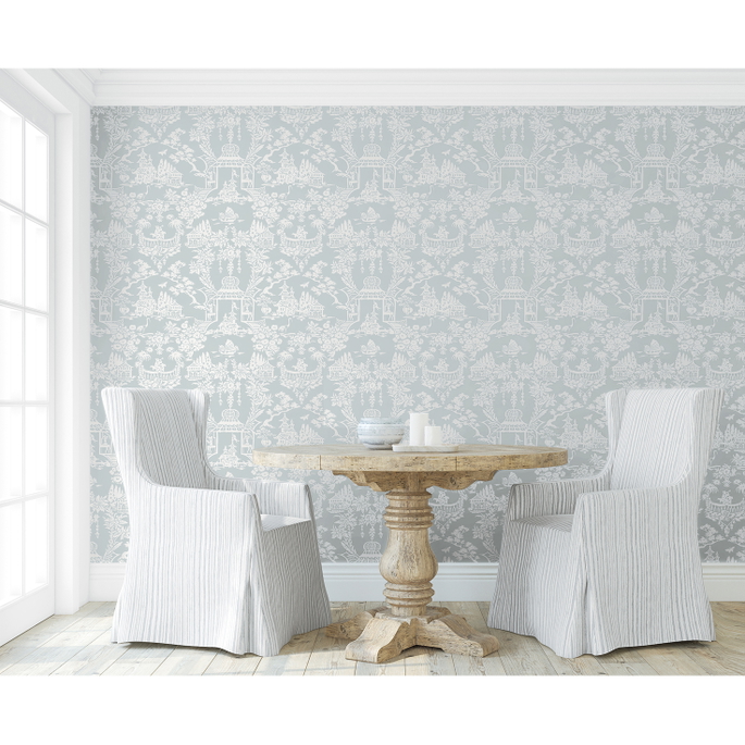 NextWall Peel &amp; Stick Garden Chinoiserie Blue Dusk Wallpaper image 2 of 5