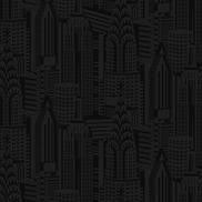 NextWall Peel & Stick City Skyline Cosmic Black Wallpaper
