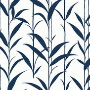 NextWall Peel & Stick Bamboo Silhouette Royal Blue Wallpaper