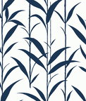 NextWall Peel & Stick Bamboo Silhouette Royal Blue Wallpaper