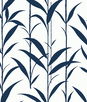 NextWall Peel & Stick Bamboo Silhouette Royal Blue Wallpaper