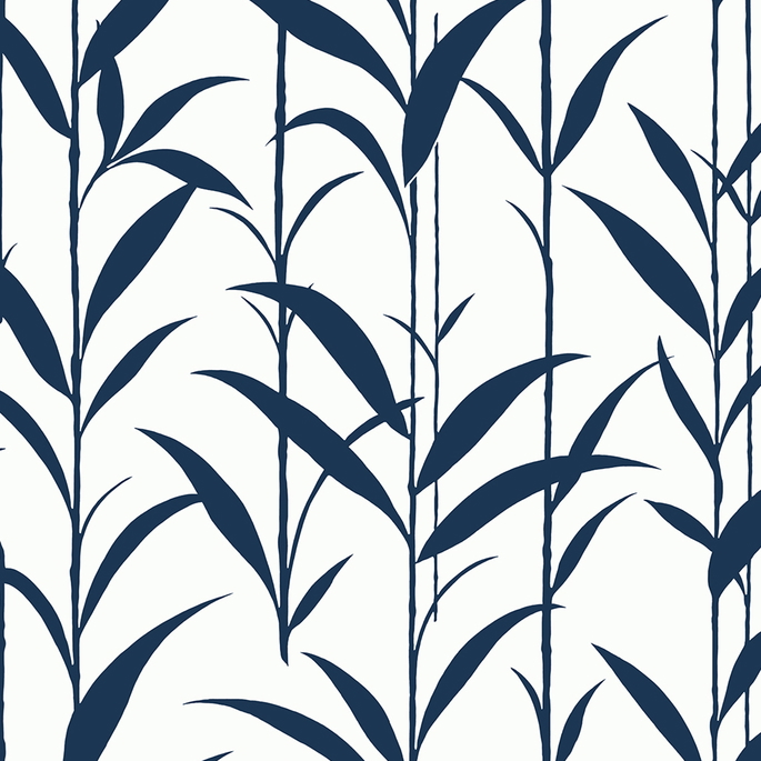 NextWall Peel &amp; Stick Bamboo Silhouette Royal Blue Wallpaper image 1 of 5