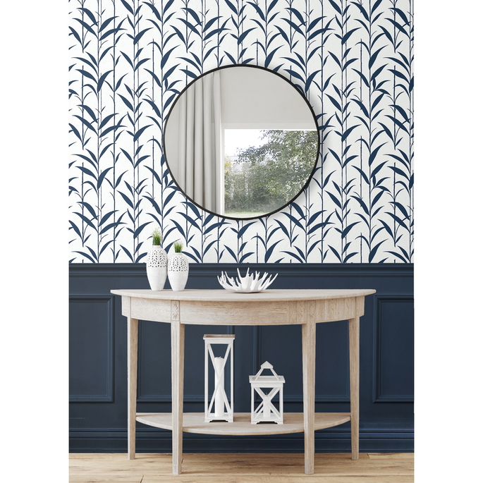 NextWall Peel &amp; Stick Bamboo Silhouette Royal Blue Wallpaper image 2 of 5
