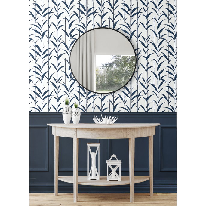 NextWall Peel &amp; Stick Bamboo Silhouette Royal Blue Wallpaper image 2 of 5