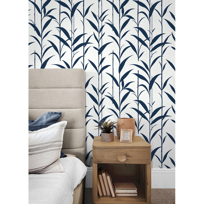 NextWall Peel &amp; Stick Bamboo Silhouette Royal Blue Wallpaper image 5 of 5