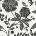 NextWall Peel & Stick Julian Jacobean Floral Ebony & Ivory Wallpaper