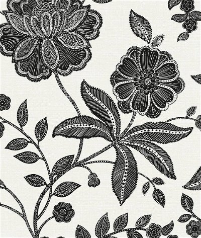 NextWall Peel & Stick Julian Jacobean Floral Ebony & Ivory Wallpaper